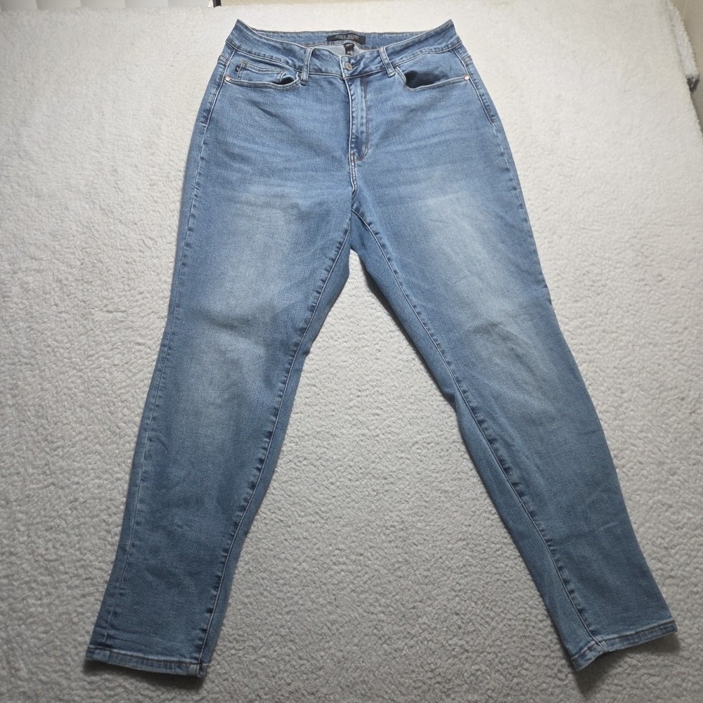 Judy Blue Jeans Womens 14W Blue Straight Fit Tapered High Rise Stretch